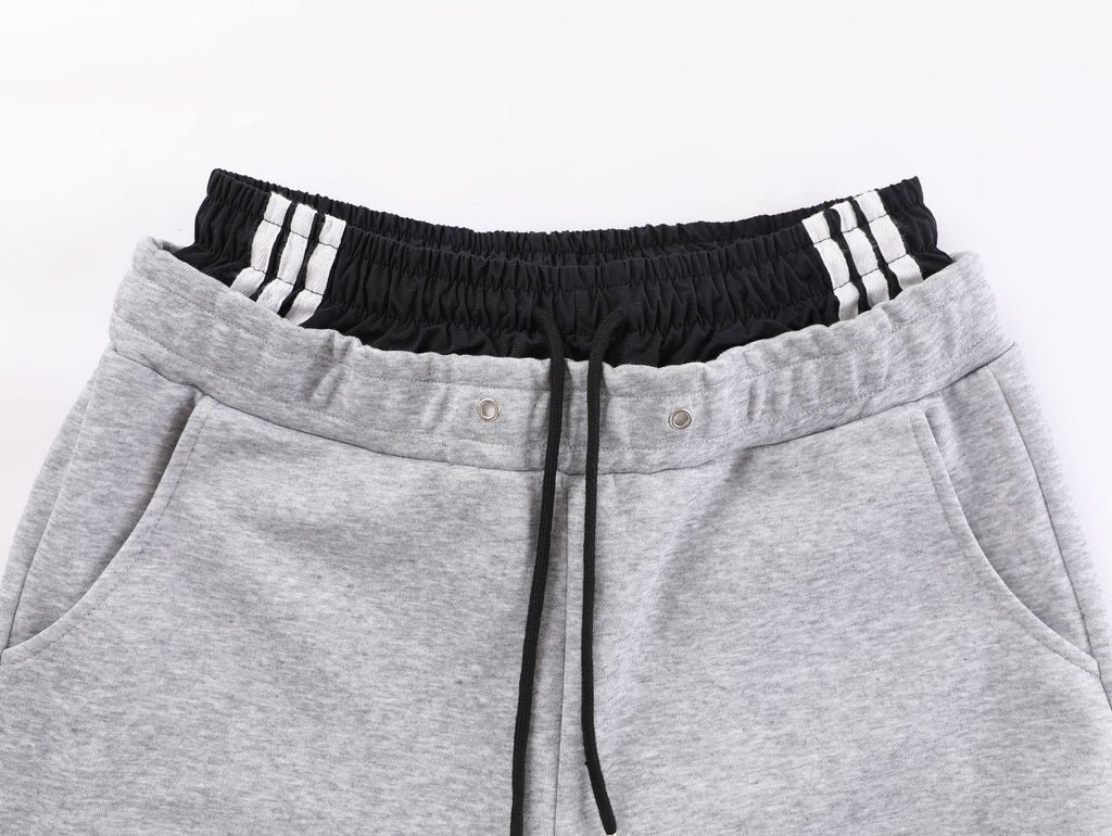 Striped Panel Wide Leg Sweatpants - Drenn