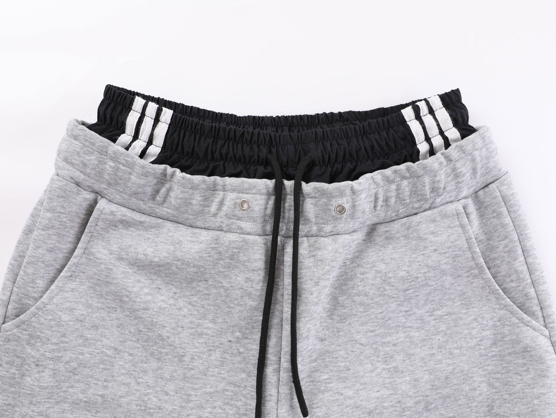 Striped Panel Wide Leg Sweatpants - Drenn