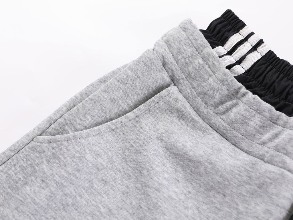 Striped Panel Wide Leg Sweatpants - Drenn