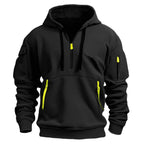 Warm Half Zip-Up Hoodie with Pockets | Sporty Casual Outerwear