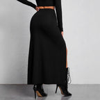 Women's Slim-Fit High-Slit Midi Skirt