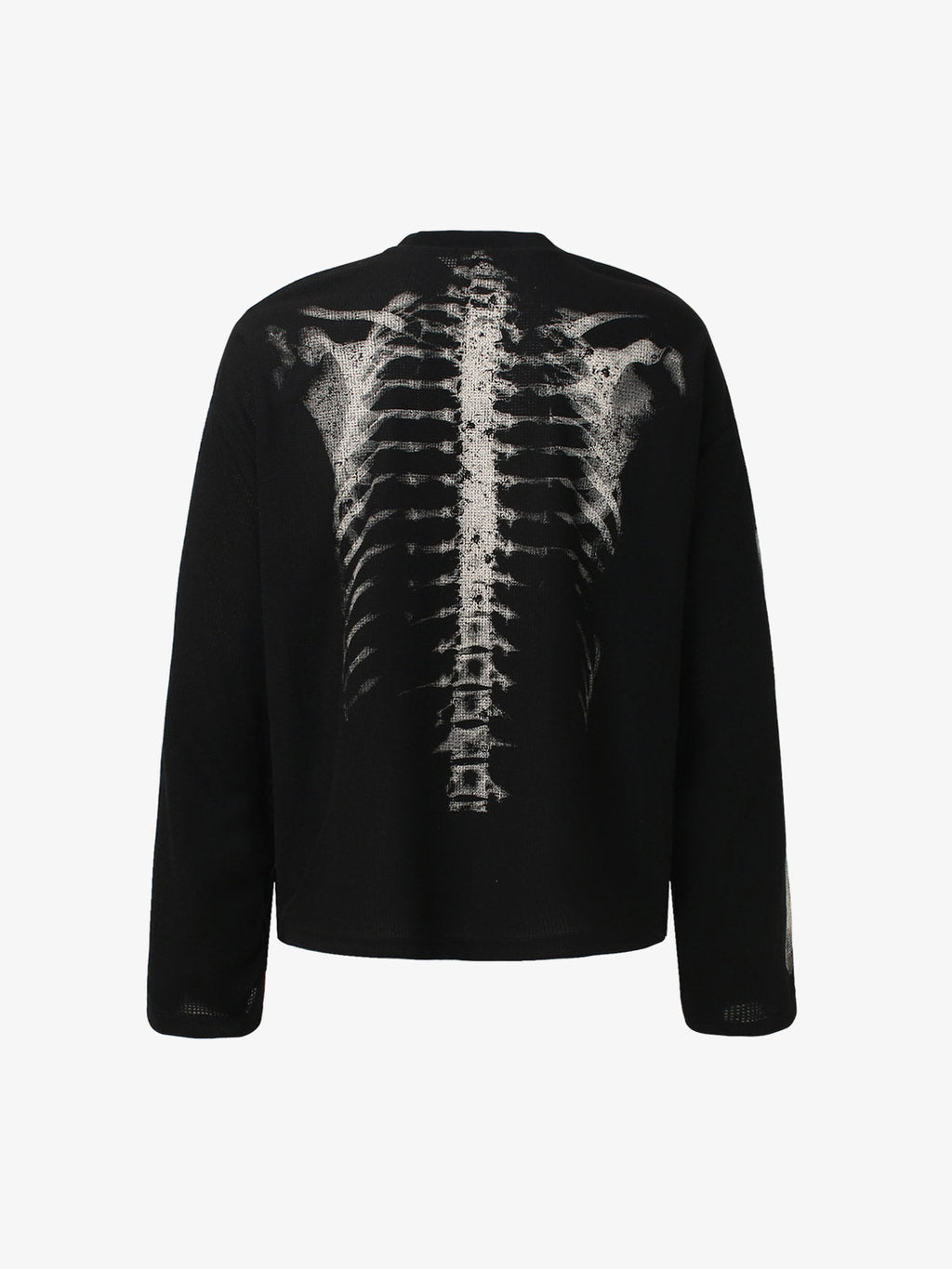 Sudadera de punto waffle con gráfico de esqueleto
