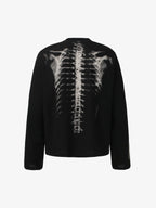 Sudadera de punto waffle con gráfico de esqueleto
