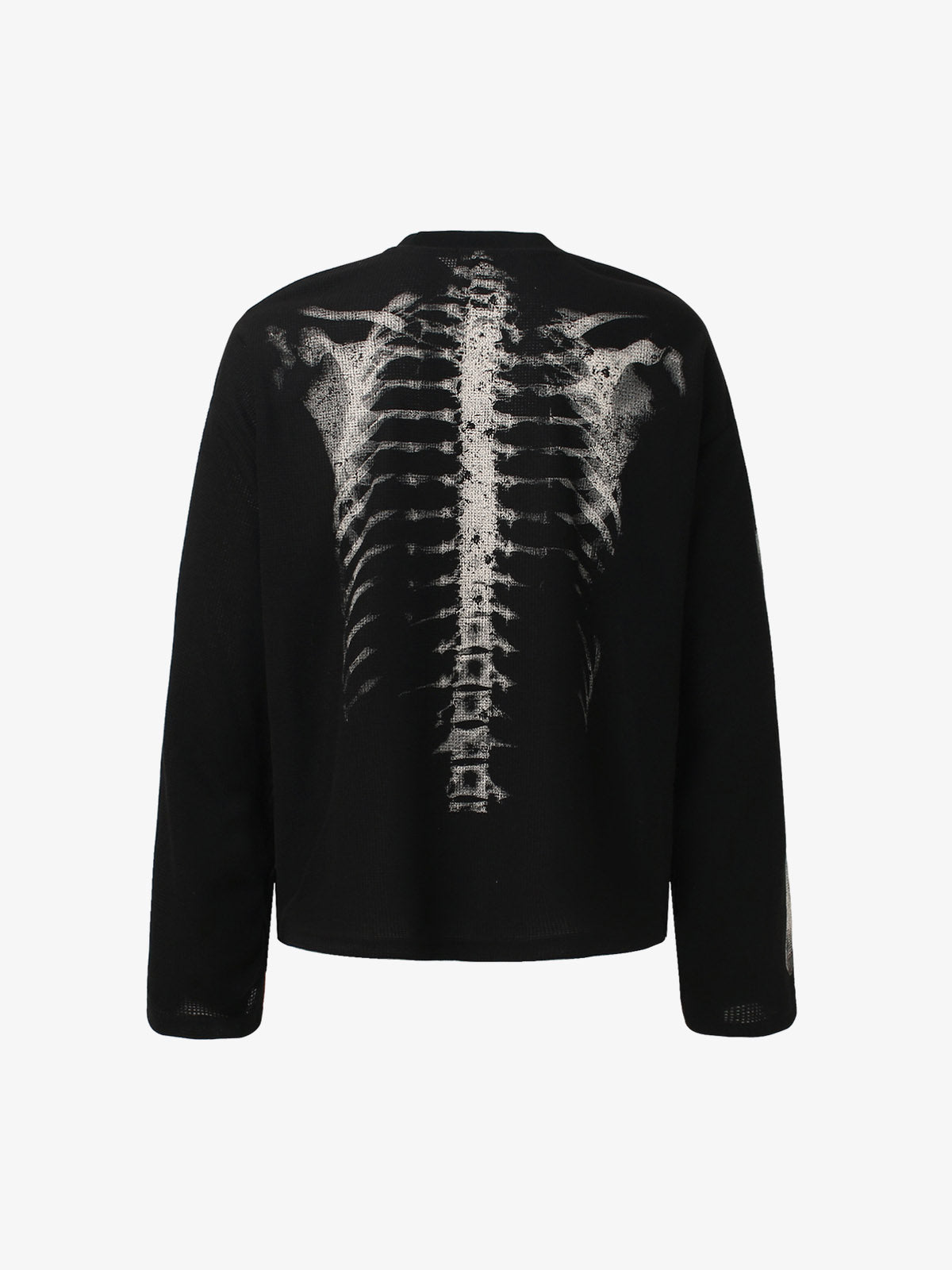 Sudadera de punto waffle con gráfico de esqueleto