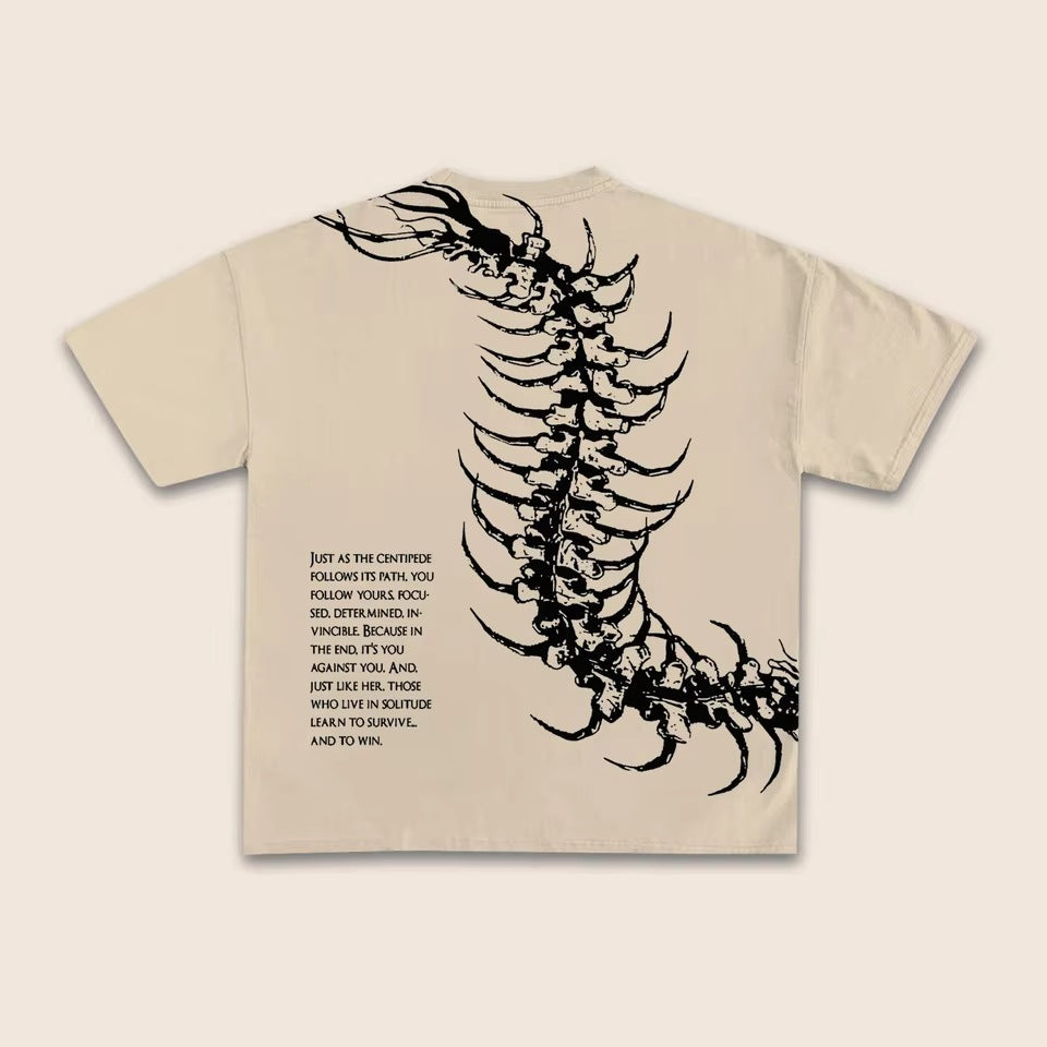 Men’s Y2K Skeleton Oversized Graphic Cotton T-Shirt