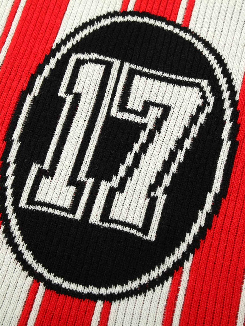 Jersey de punto rojo a rayas de manga corta para hombre