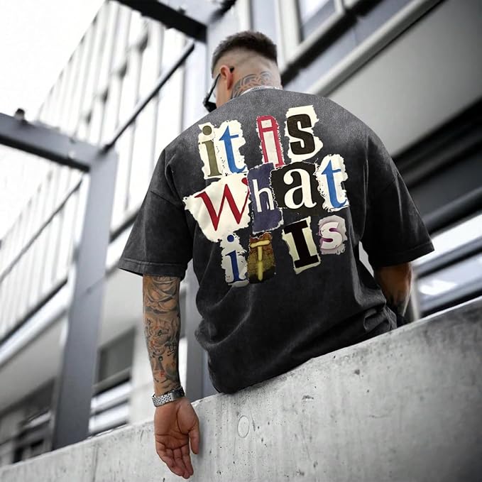 Men's Vintage Acid-Wash Graphic T-Shirt