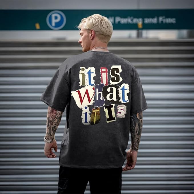 Men's Vintage Acid-Wash Graphic T-Shirt