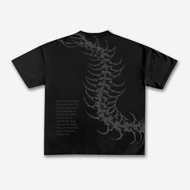 Men’s Y2K Skeleton Oversized Graphic Cotton T-Shirt