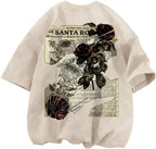 Men's Rose Graphic Acid-Wash T-Shirt