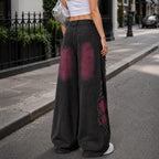 Distressed Women's Y2K Wide-Leg Jeans