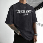 Men's Rose Graphic Acid-Wash T-Shirt