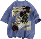 Men's Rose Graphic Acid-Wash T-Shirt
