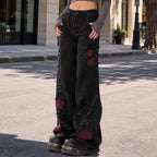 Distressed Women's Y2K Wide-Leg Jeans