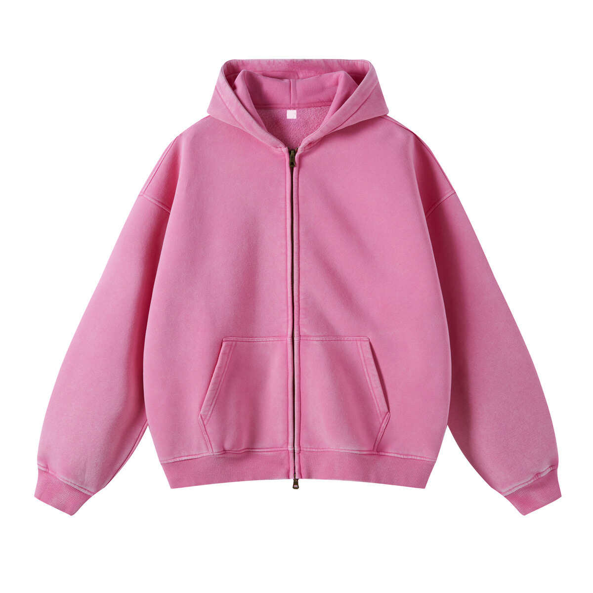 Oversized Vintage Wash Zip-Up Hoodie