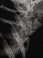 Sudadera de punto waffle con gráfico de esqueleto