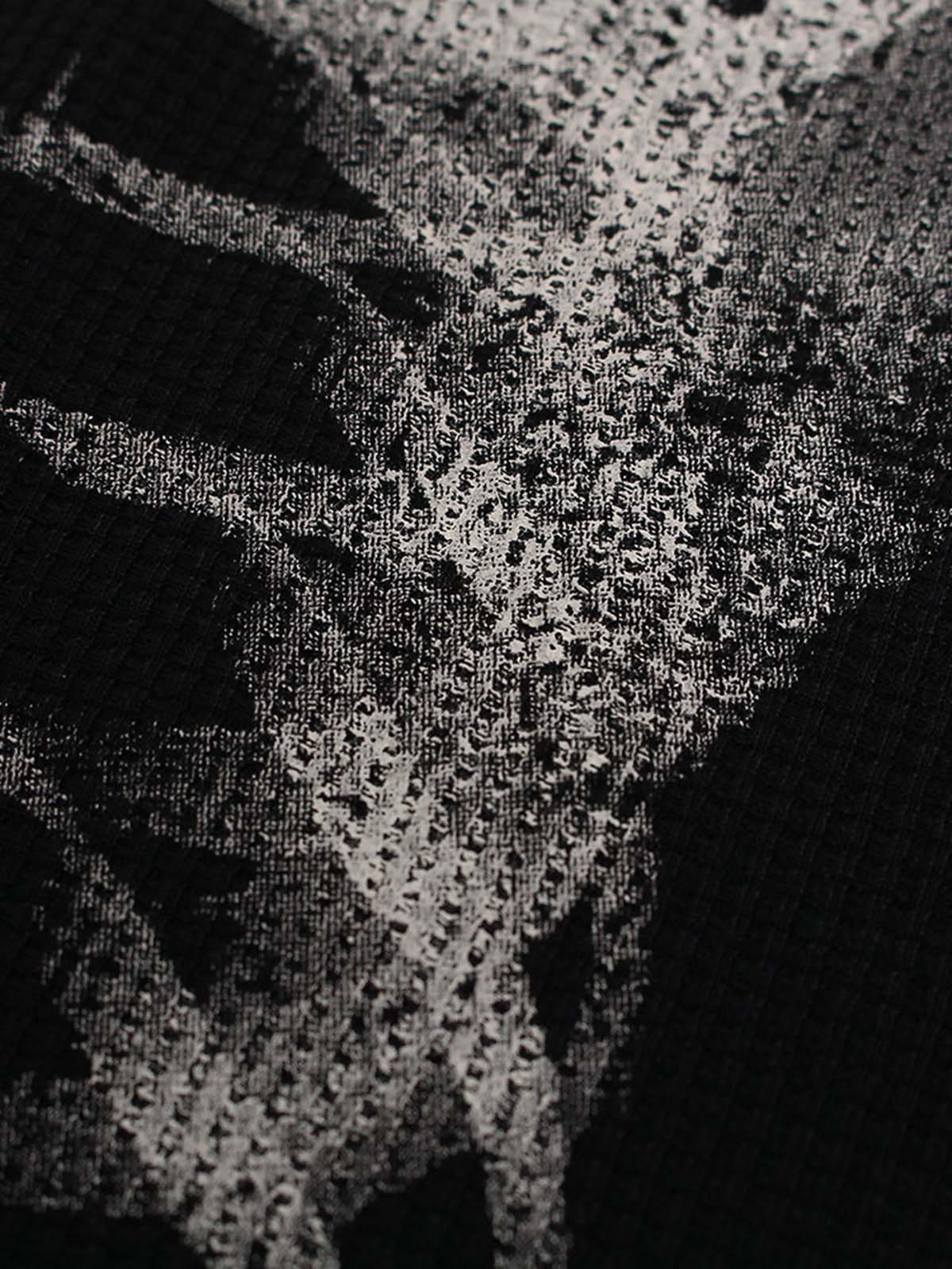 Sudadera de punto waffle con gráfico de esqueleto