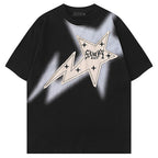 Retro Patchwork Short‑Sleeve T‑Shirt