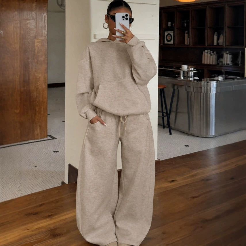 Women's Hoodie and Wide-Leg Pants Set