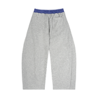 Plaid Waistband Barrel-Leg Sweatpants
