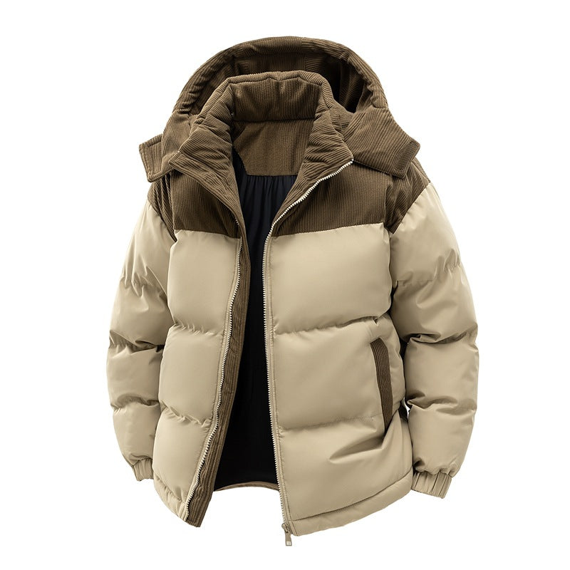 Men's Hooded Winter Puffer Jacket with Detachable Hood
