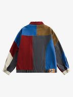 Patchwork Colour-Block Work Jacket
