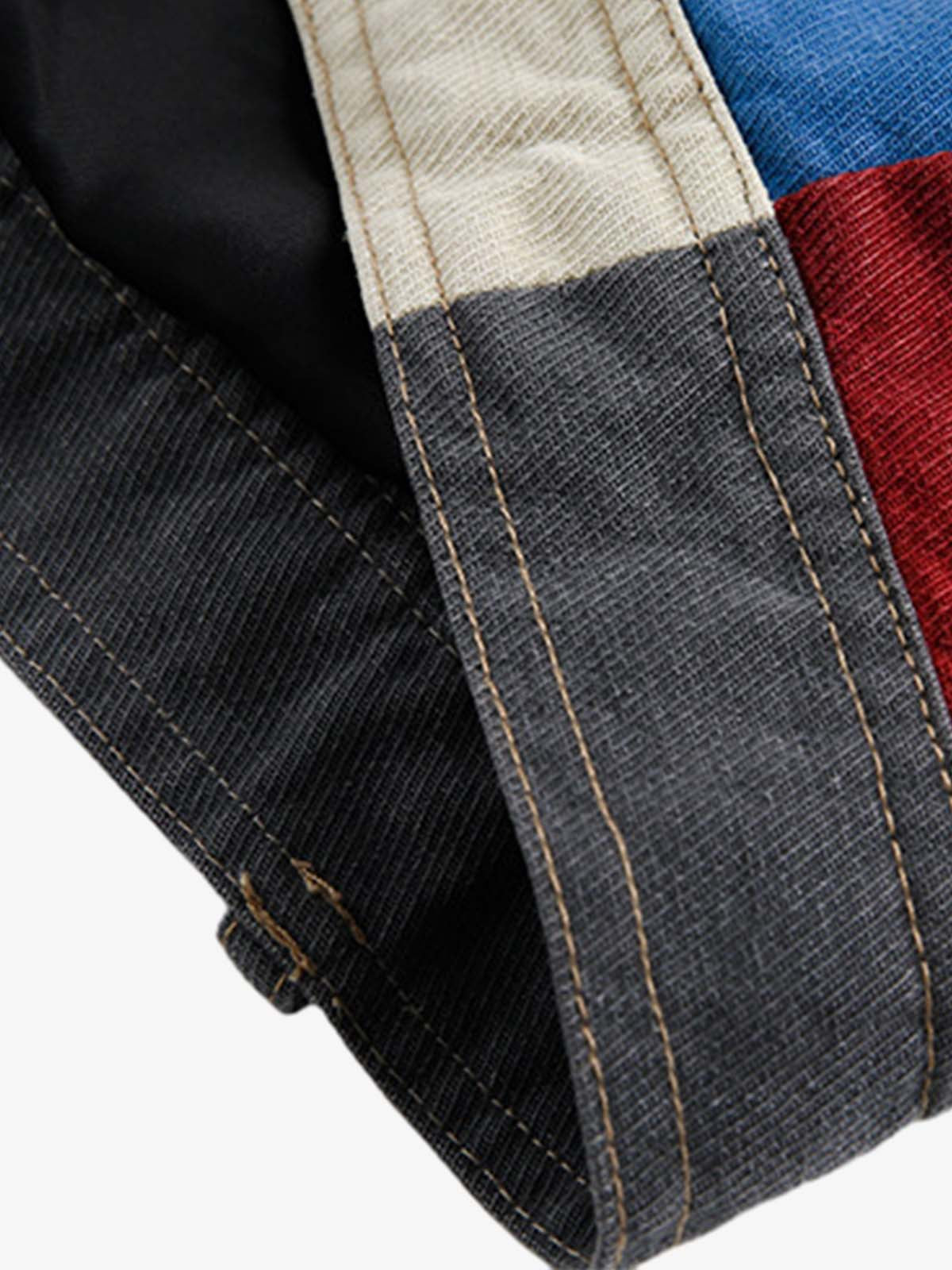 Patchwork Colour-Block Work Jacket
