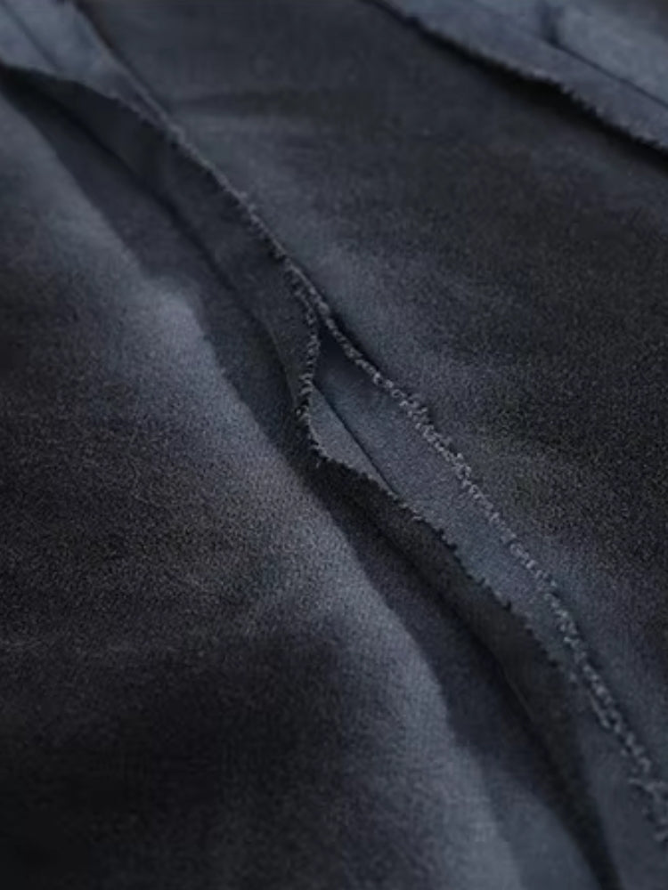 Camiseta negra oversize de punto de algodón para hombre