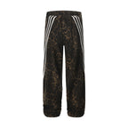 Leopard Print Denim Straight-leg Men's Pants