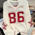 Women's Elegant Loose Fit White Pullover Top