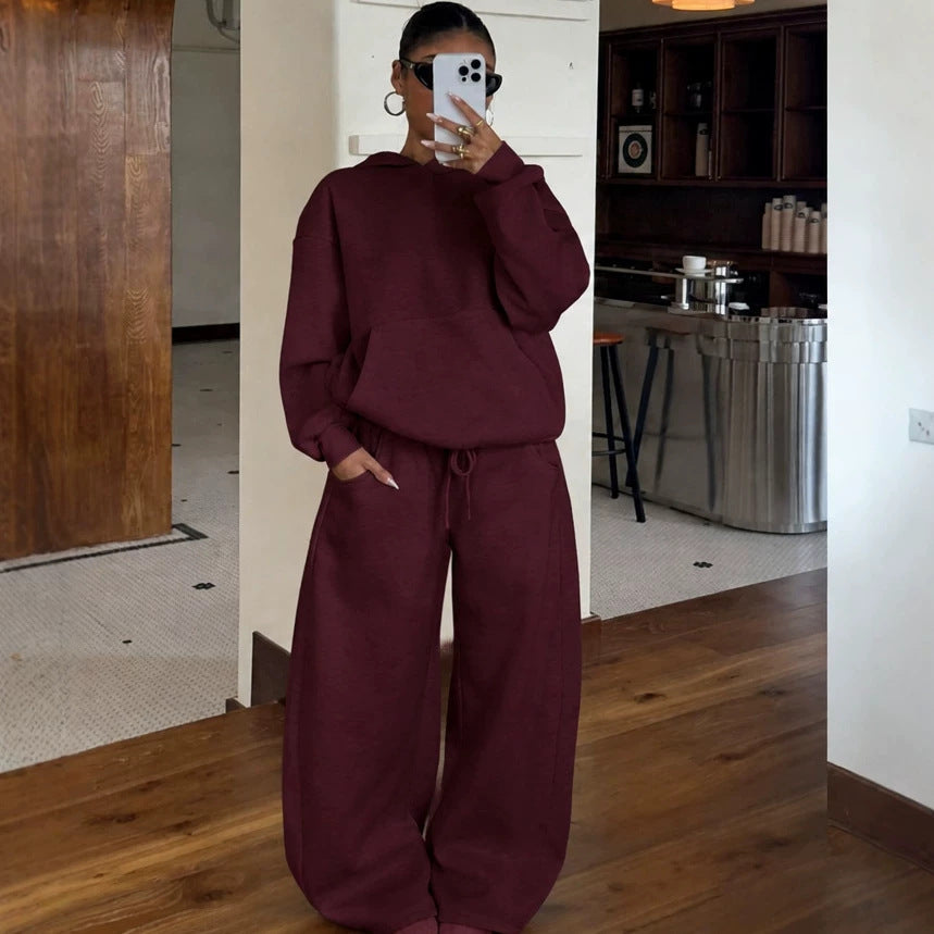 Women's Hoodie and Wide-Leg Pants Set