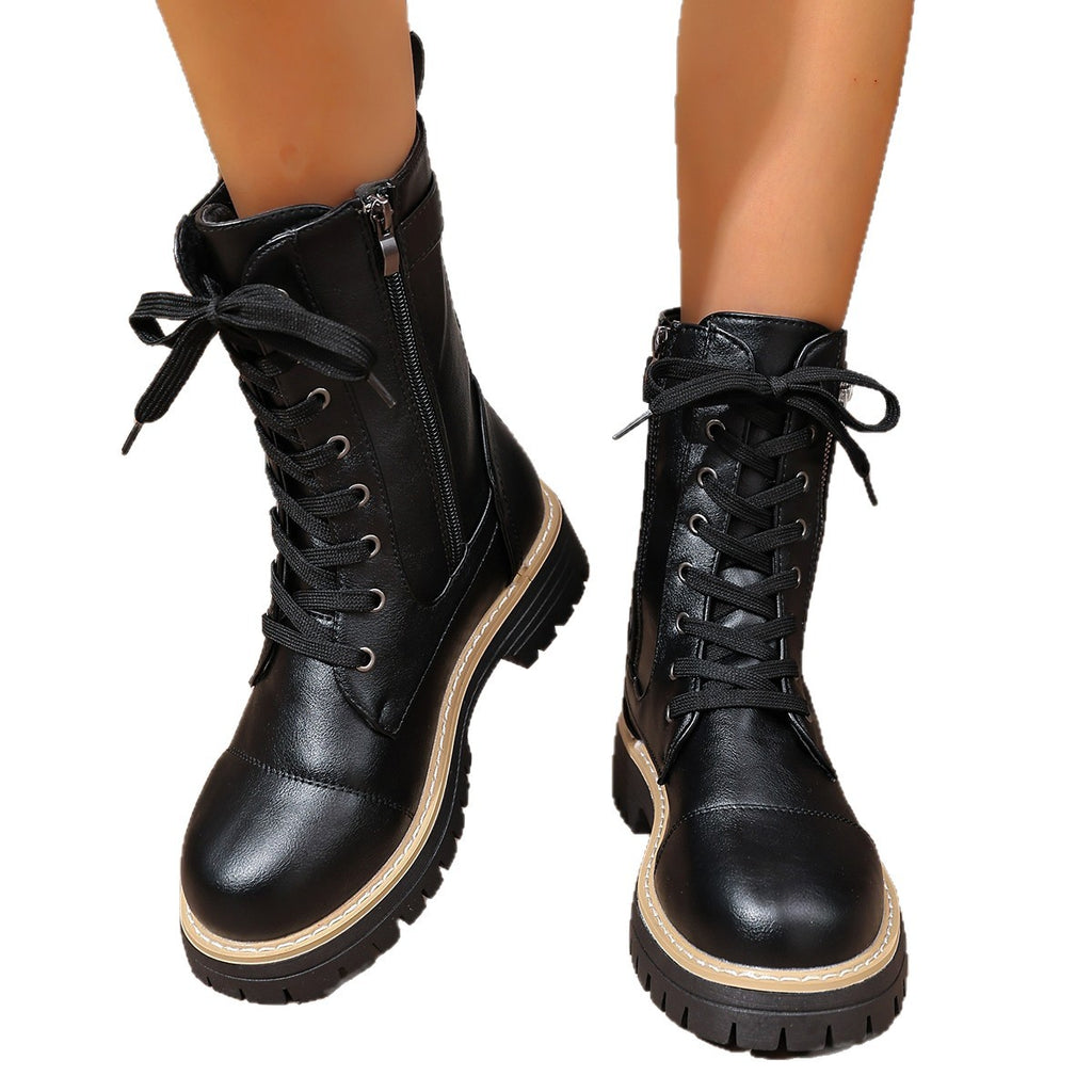 Women's Low Heel Mid Calf Boots