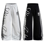 Unisex Retro Letter Print Sweatpants