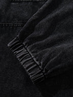 Toggle Front Washed Denim Hoodie