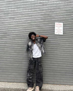 Embroidered Hip-Hop Street Style Jeans