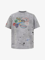 Retro Ink Splash Graphic T-Shirt