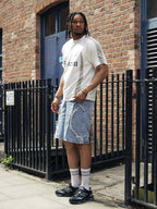 Distressed Embroidered Denim Jorts