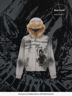 Graphic Print Hooded Jacket for Men