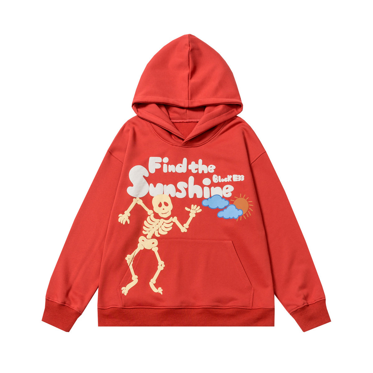 Unisex Orange Cotton Hoodie