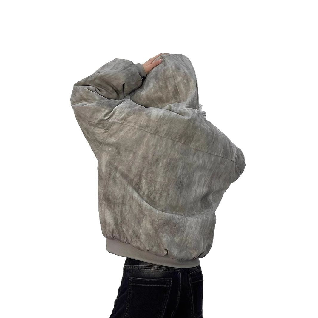 Men's Y2K Fur Collar Hooded Puffer Jacket