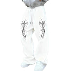 Men's Loose-fit Pants With Dark Gothic Prints