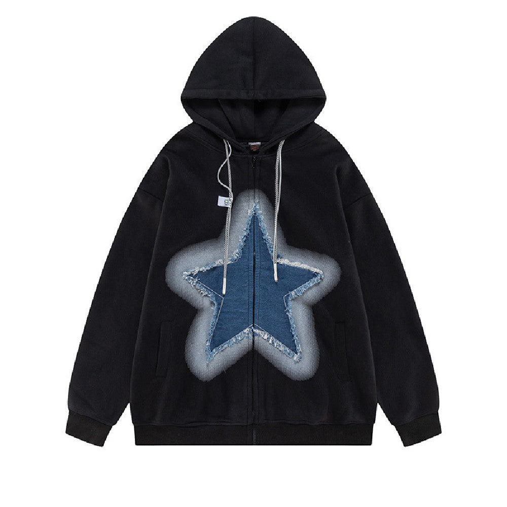 Unisex Star Graphic Gothic Hoodie