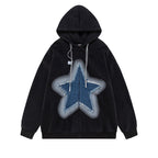 Unisex Star Graphic Gothic Hoodie