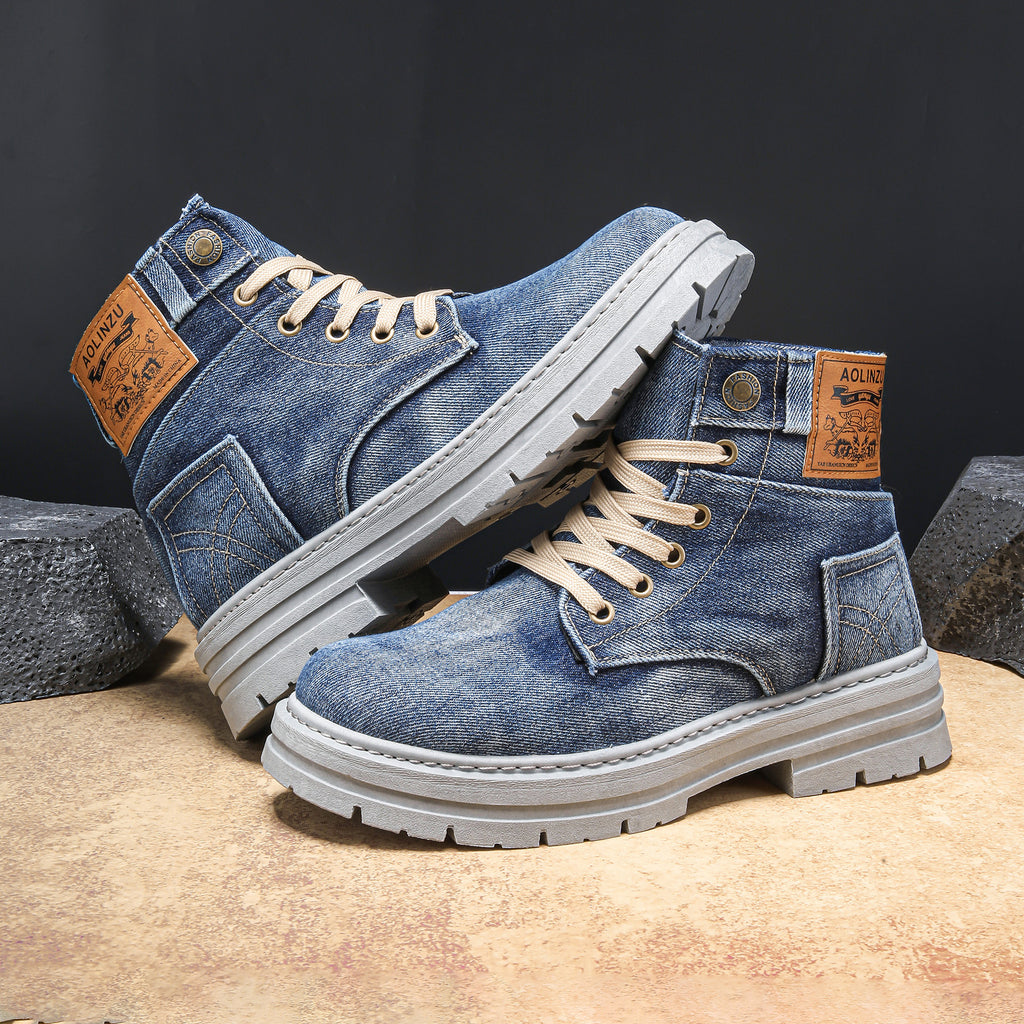Męskie wysokie buty jeansowe