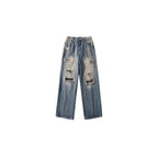 Men’s Distressed Wide‑Leg Jeans