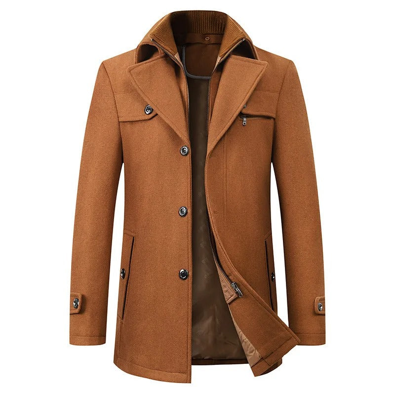 Men's Elegant Long Wool Blend Coat