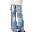 Men’s Vintage Ripped Straight-Leg Jeans