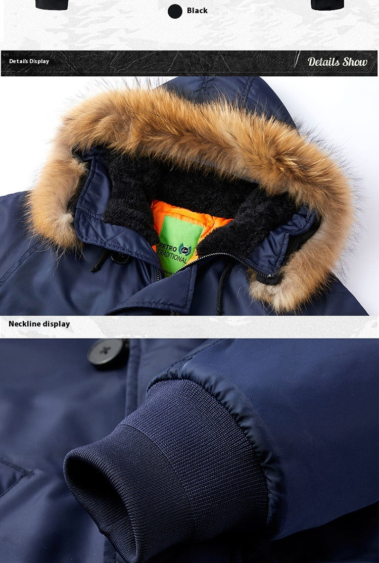 Men's Bomber Jacket with Detachable Hood | Warm Winter Style