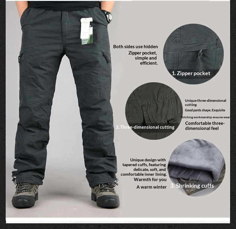 Men’s Fleece-Lined Cargo Pants | Warm Winter Tactical Joggers