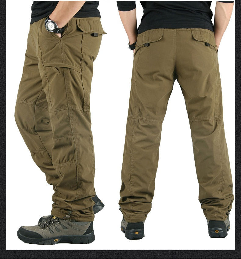Men’s Fleece-Lined Cargo Pants | Warm Winter Tactical Joggers